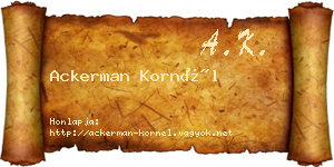 Ackerman Kornél névjegykártya